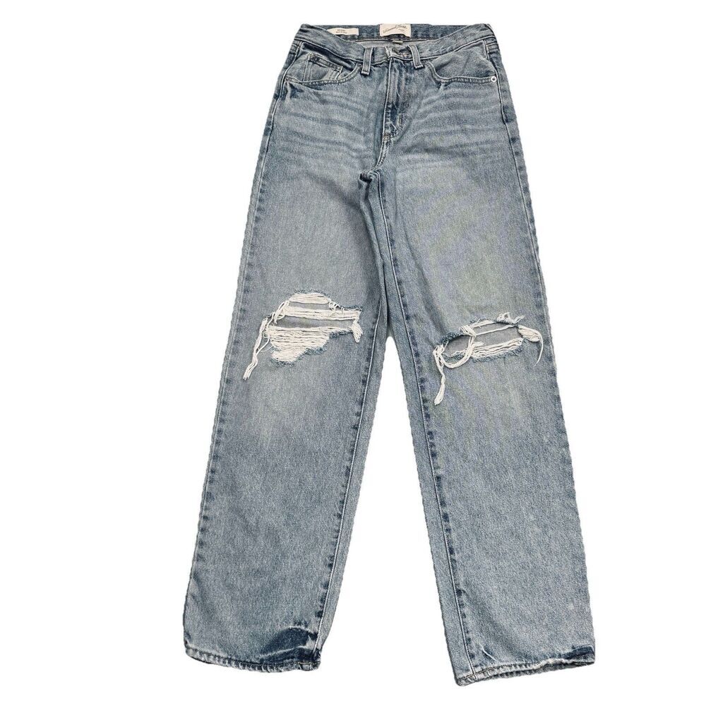 Universal Thread 90s Baggy Jeans 00 Blue Cotton Distress Juniors Measure 26 x 31